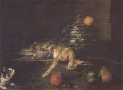 Partridge and hare cat Jean Baptiste Simeon Chardin